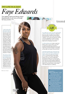 Double-page spread in Women's Fitness Magazine